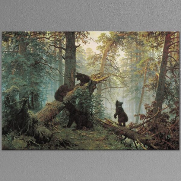 Картина интерьерная на холсте “Утро в сосновом лесу” репродукция Шишкина И. И.